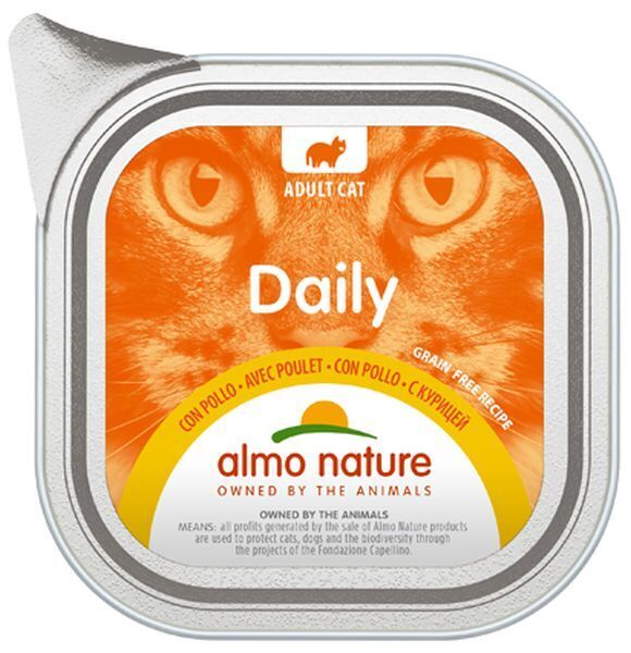 Almo Daily Menu Senza Glutine Gatto, in Vaschetta 100gr - Pollo