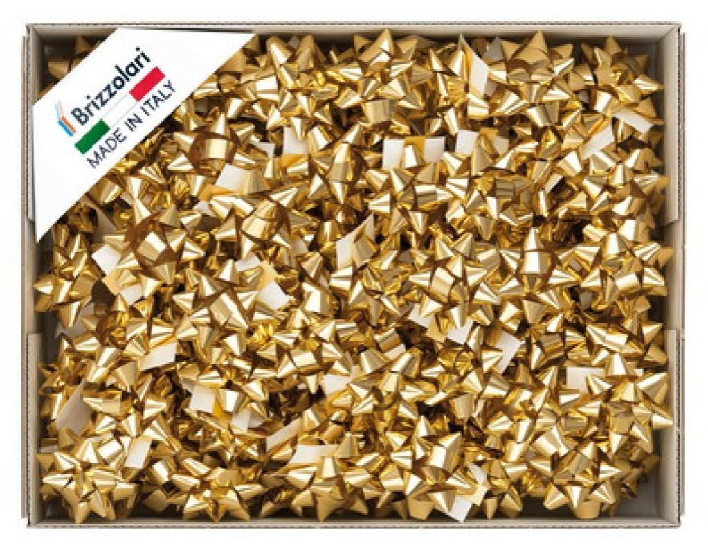 Brizzolari 100 pz. Coccarde Piccole 10 mm Autoadesive Oro Metal 3070