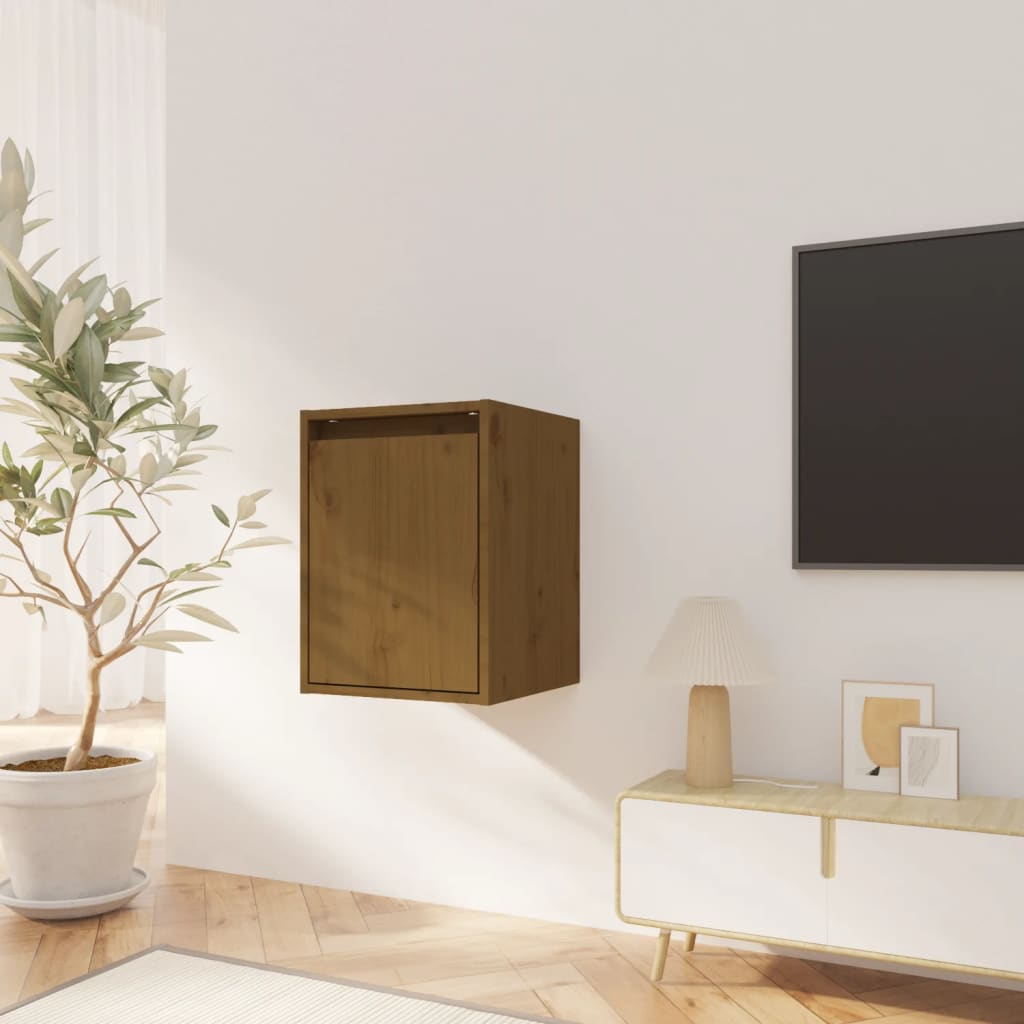 vidaXL Pensile Marrone ambra 30x30x40 cm in Legno Massello di Pino