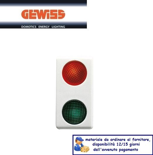DOPPIA SPIA SEGNALAZIONE ROSSO/VERDE 230V GEWISS SYSTEM WHITE GW20607