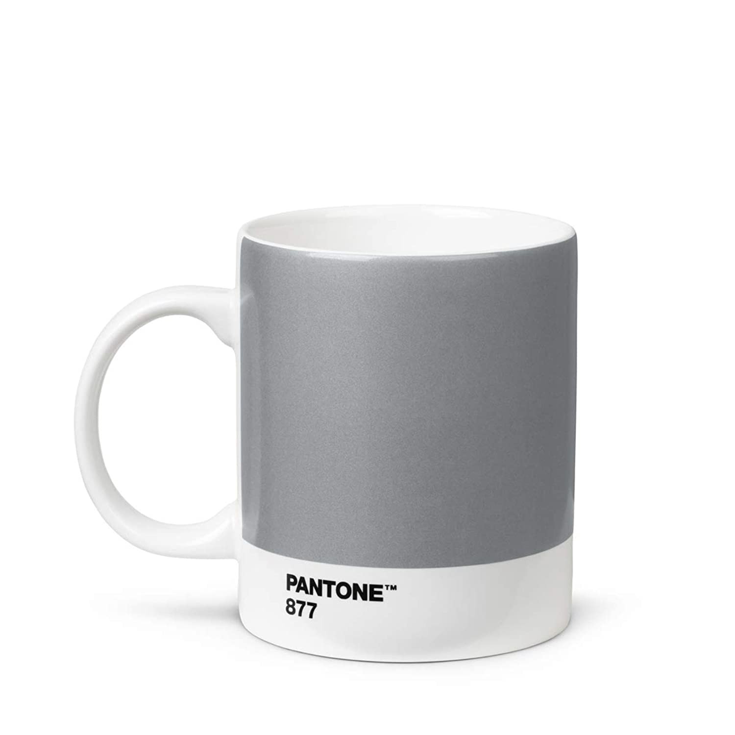 Pantone Porcelain Mug, Coffee Cup, 375 ml, with Handle, Dishwasher-Safe, Silver