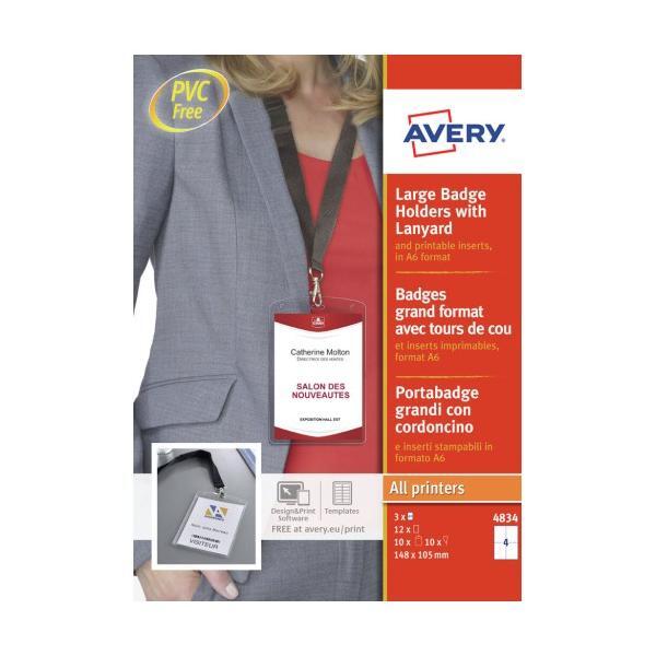 Avery 4834 badge e porta badge Supporto per badge (Avery A6 Badge Holders with L