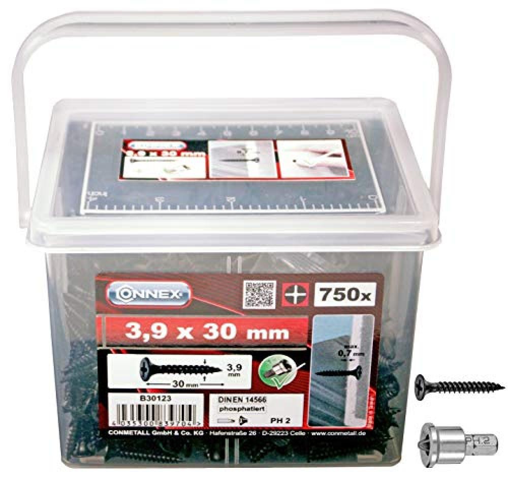 (TG. 3,9 x 30 mm (750 Stück)) Connex B30123 Scr. Muro a Secco. fine THR. 3,9x30