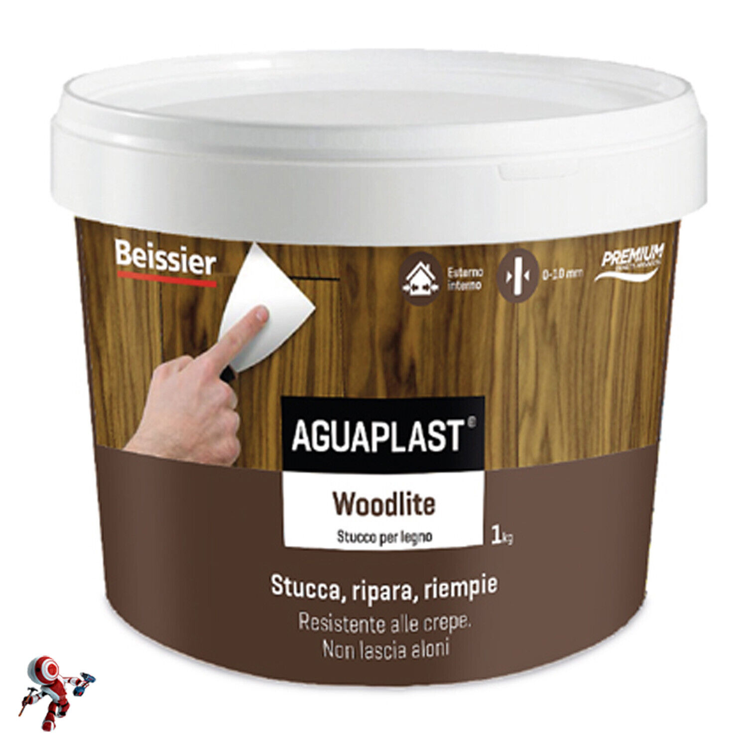 AGUAPLAST WOODFILLER NEUTRO 1 KG STUCCO FIBRATO PRONTO ALL’USO