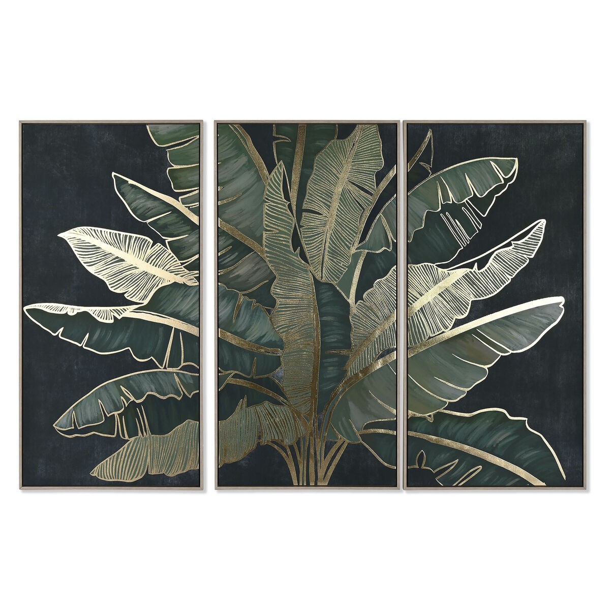 Set di 3 quadri Home ESPRIT Palme Tropicale 180 x 4 x 120 cm [3 Pezzi]