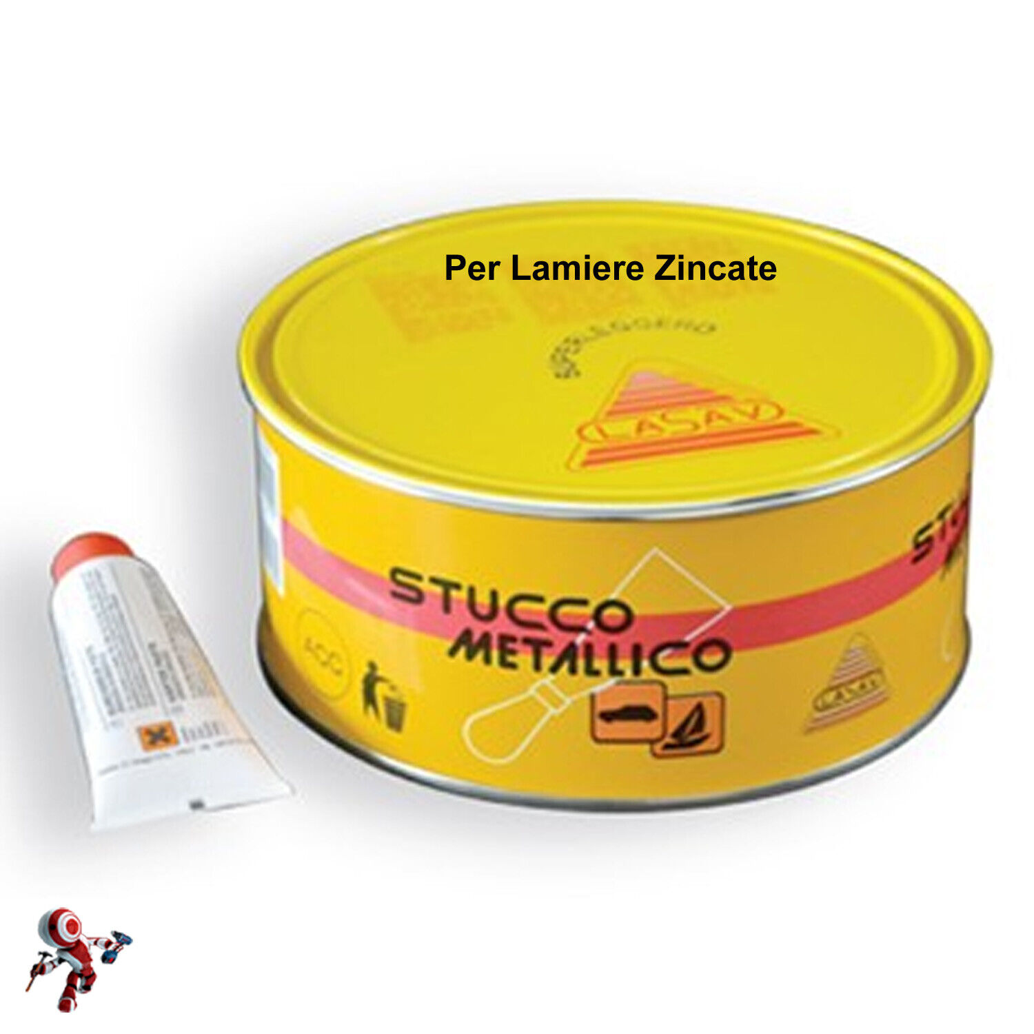Stucco per metallo lamiera zincata bicomponente 750 ml con catalizzatore