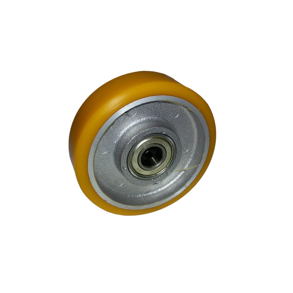 AVO 18A RUOTA ALLUMINIO RIVESTIMENTO IN POLIURETANO 100X30  ASSE SU CUSCINETTI