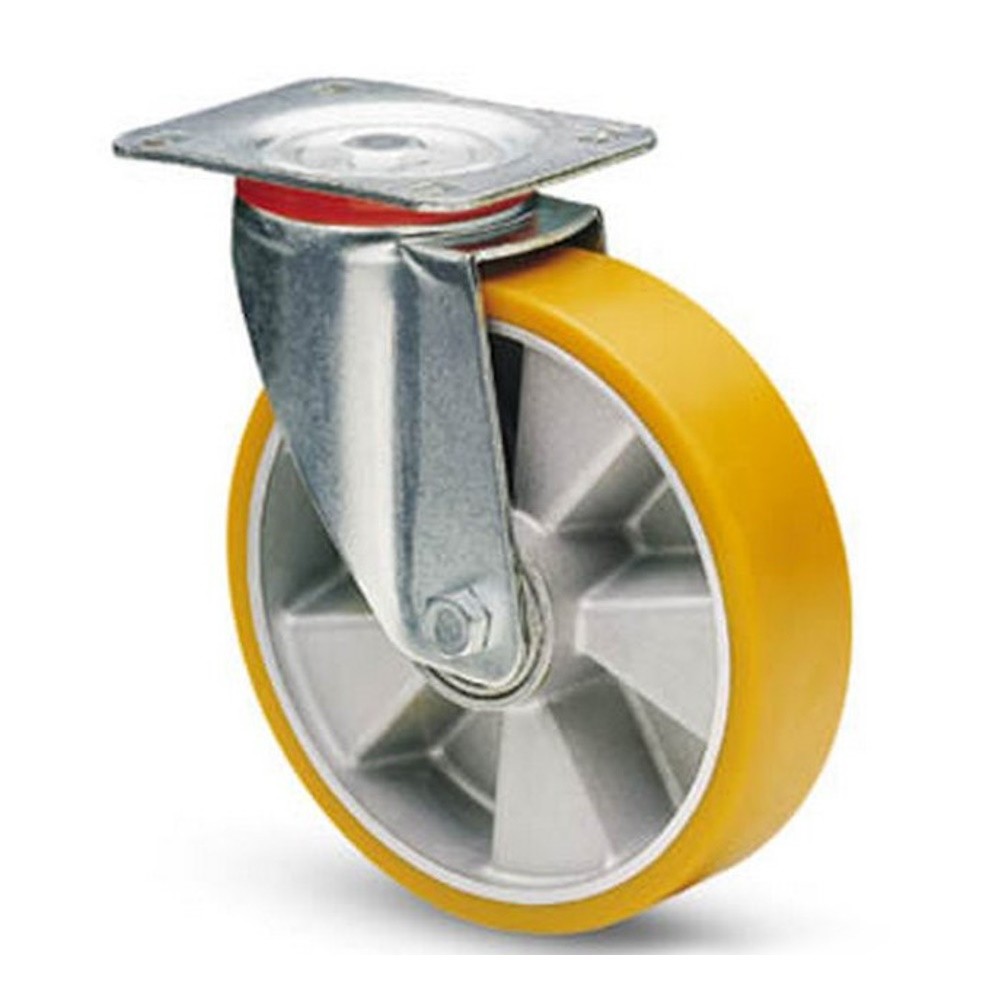 AVO 37 RUOTA CON RIVESTIMENTO IN POLIURETANO 100X30 SUPPORTO GIREVOLE CUSCINETTO