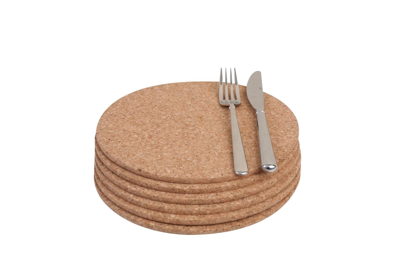T&G Woodware 6 sottobicchieri Rotondi in Sughero Naturale, 22 x 0,6 cm E6hC