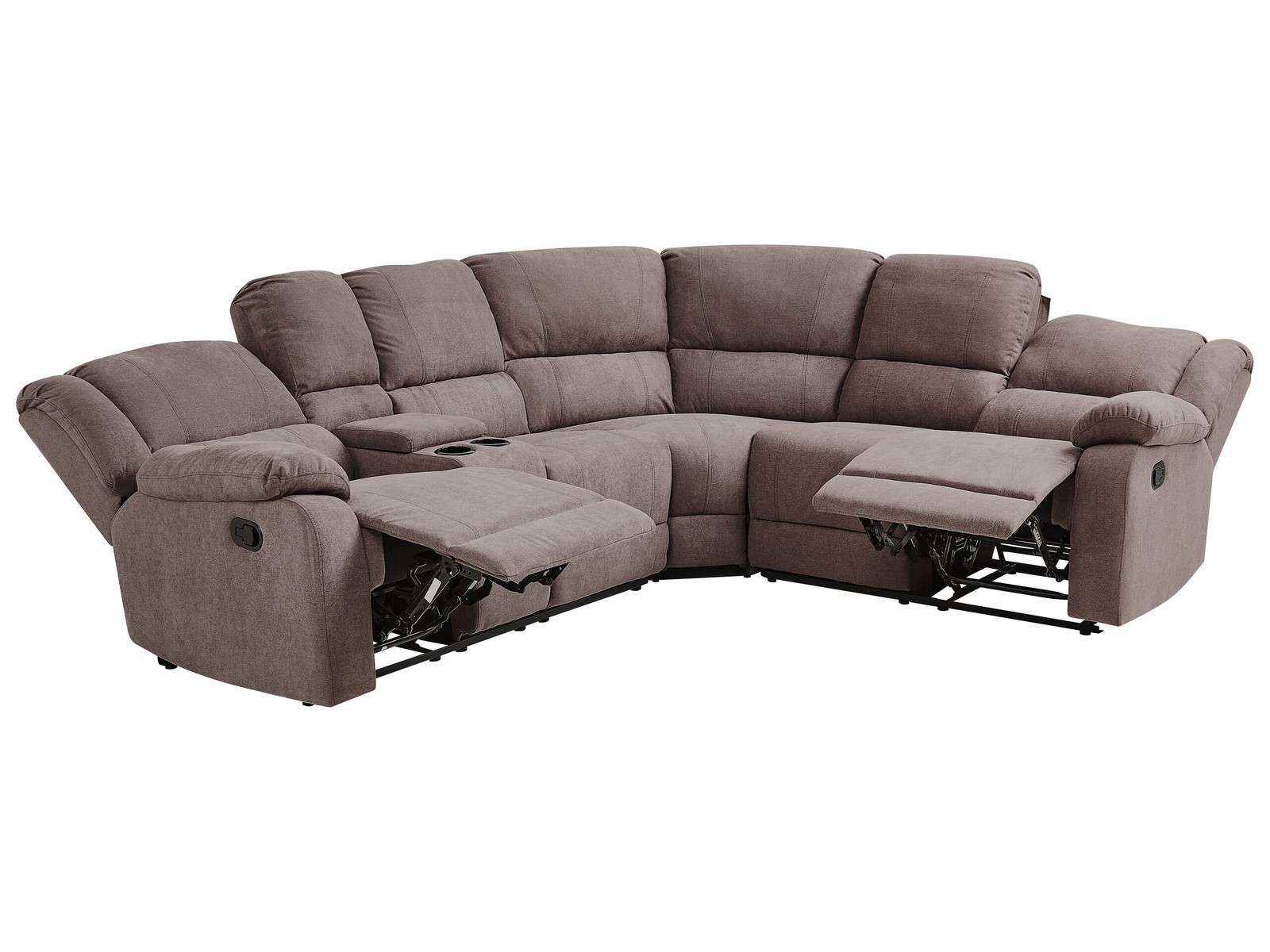 Divano angolare reclinabile manuale tessuto beige ROKKE