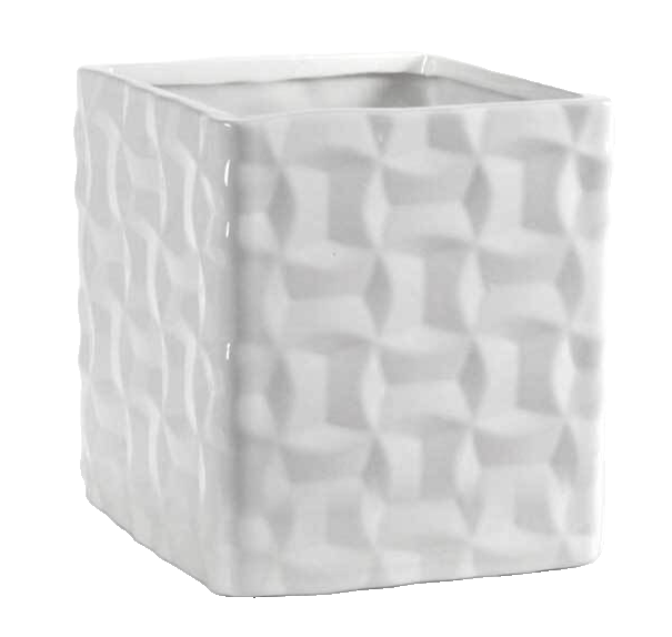 VASO IN CERAMICA QUADRATO CENTROTAVOLA EVENTI SEGNAPOSTO CLASSICO MODERNO 14*13