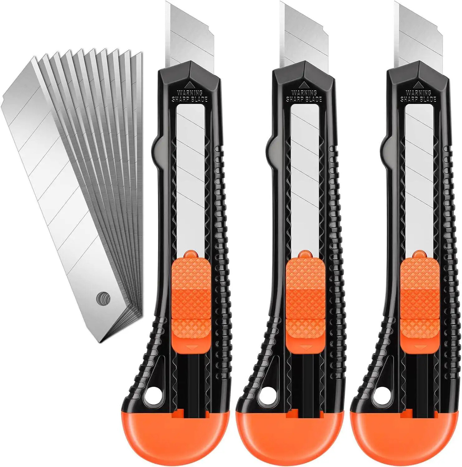 Confezione da 3pz Cutter Professionale Taglierino con 10 lame da 18 mm aziendale