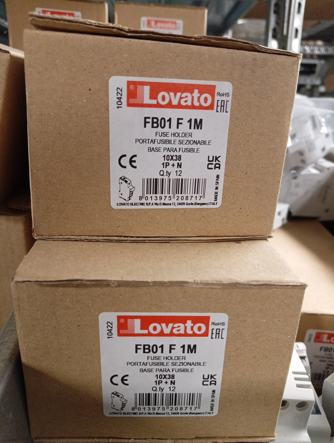 Portafusibili Sezion. 1P+N 10X38 1 Mod. ( LOVATO cod. FB01F1M )