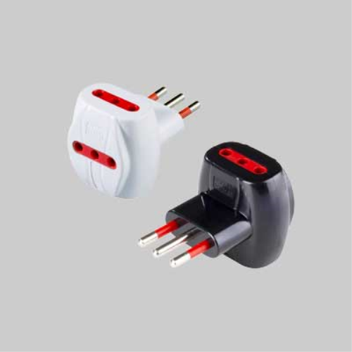 Adattatore triplo 10a rosi 2p+t - prese 10a 2p+t, col. nero ROSI