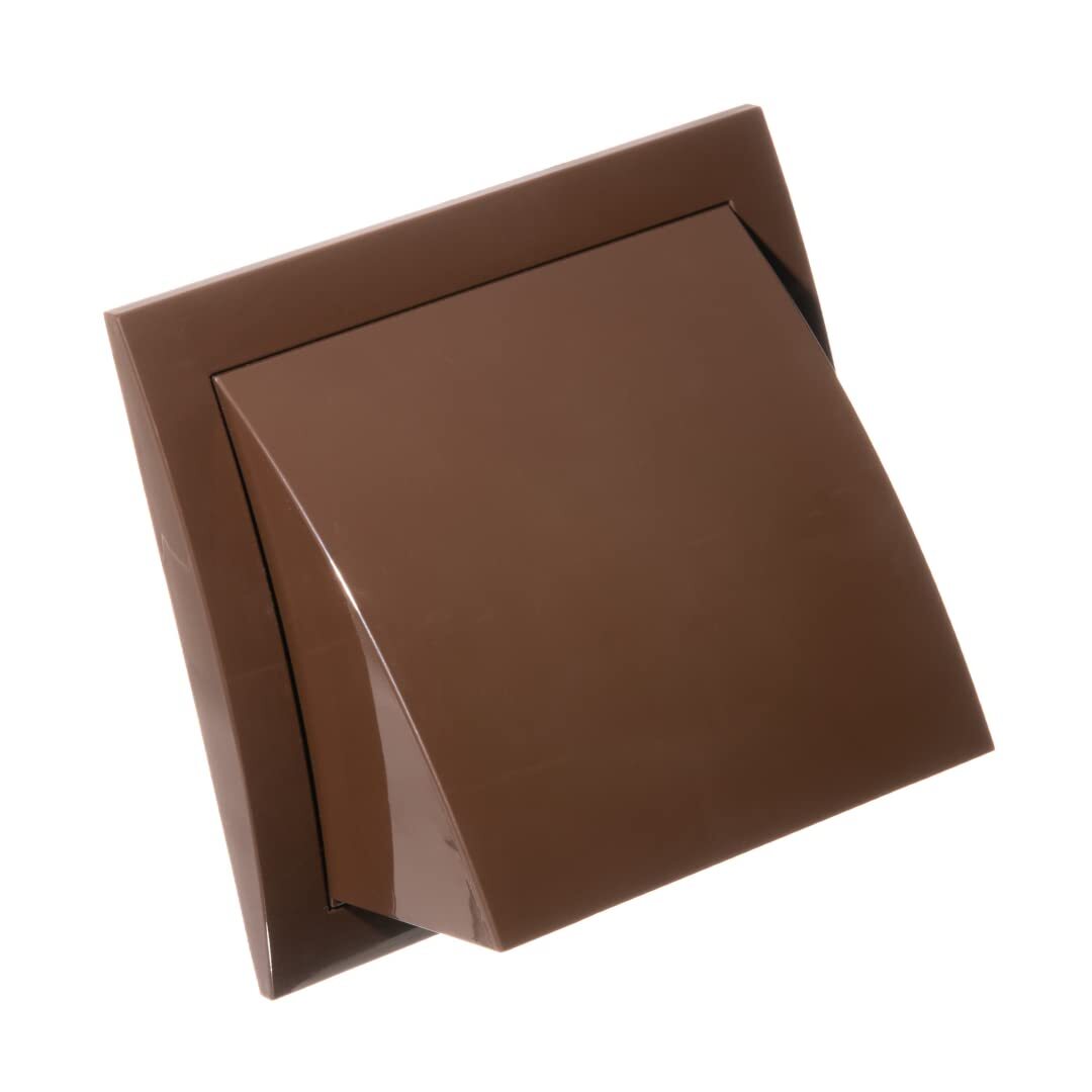 Marrone Condotto Cappuccio 150mm x 150mm Con 100mm Flangia E Gravity Linguetta