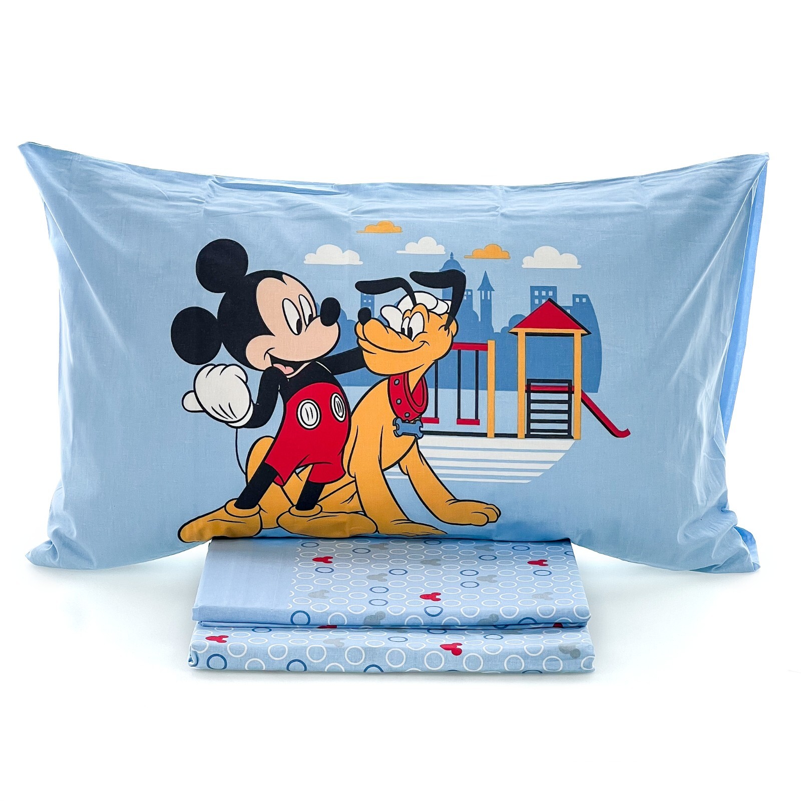 Lenzuola Caleffi Topolino singolo completo letto Disney Mickey Mouse cotone 100%