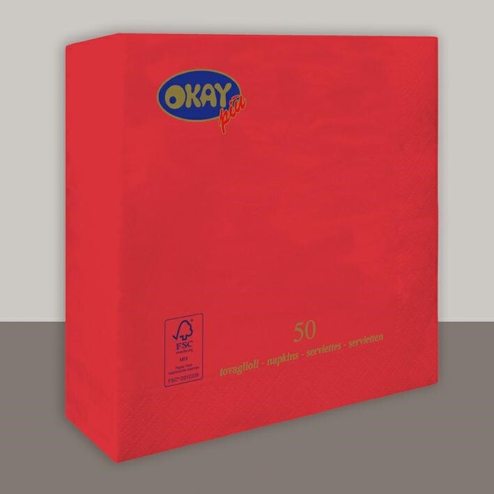TOVAGLIOLI 33X33 2V ROSSO BACCARA' 50PZ