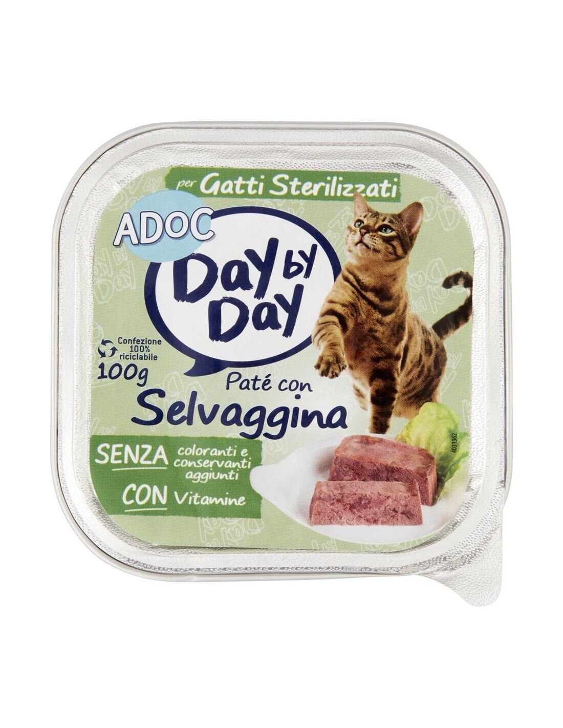 ADoC Day by Day Cat Gatto Paté per Gatti Sterilizzati con Selvaggina - Box da 24
