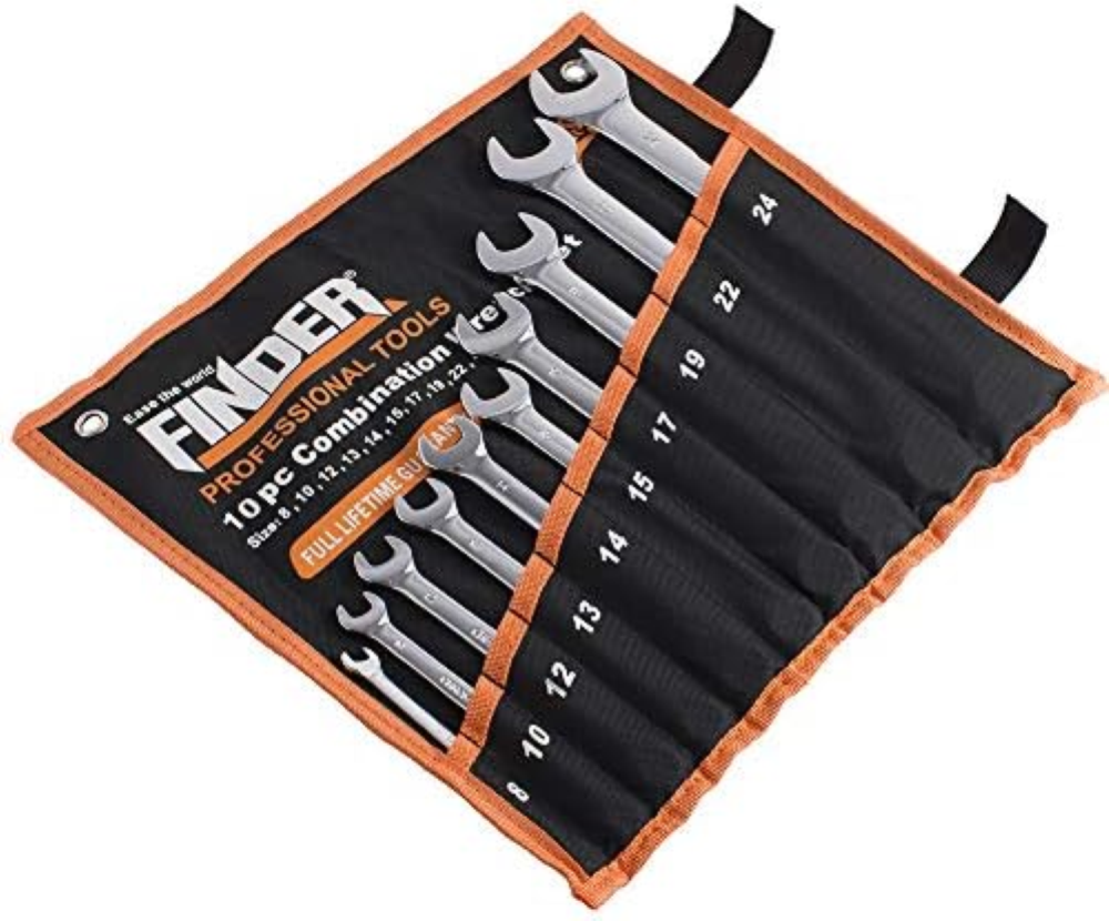 Finder BS192183D Combination Wrench Set, Open and Box End Metric Spanner Set, 8m