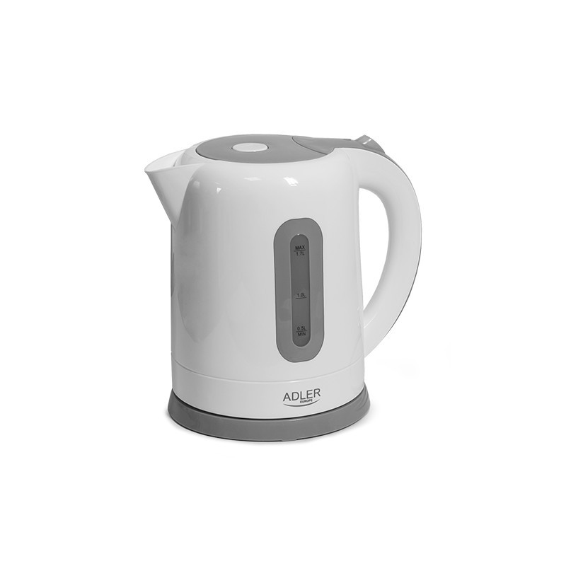 Adler Kettles AD 1234 Standard kettle, Plastic, White, 2200 W, 1,7 L, 360 base d