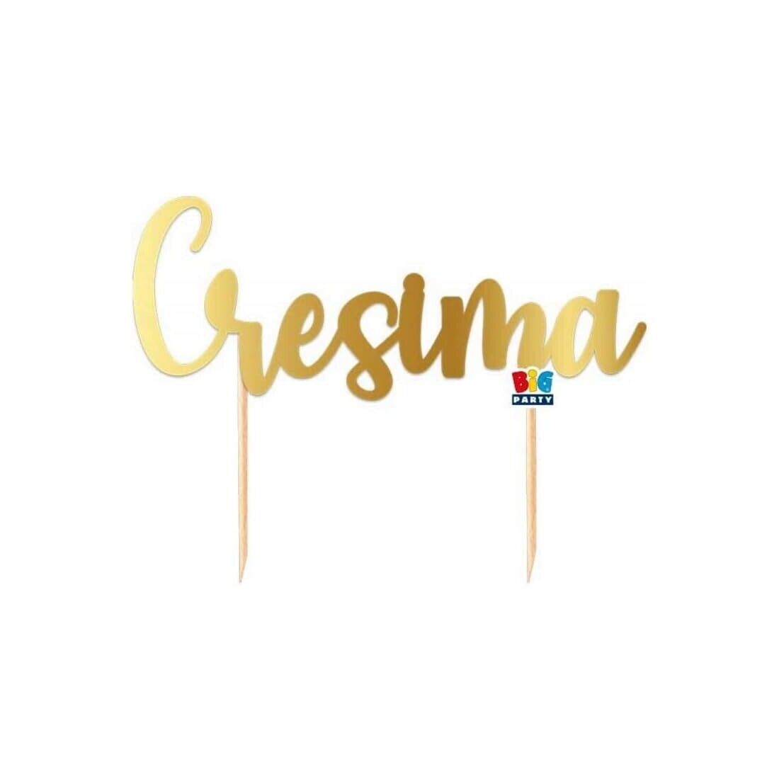 Cake topper scritta cresima gold in carta 20x17 cm  BIG-75277-1