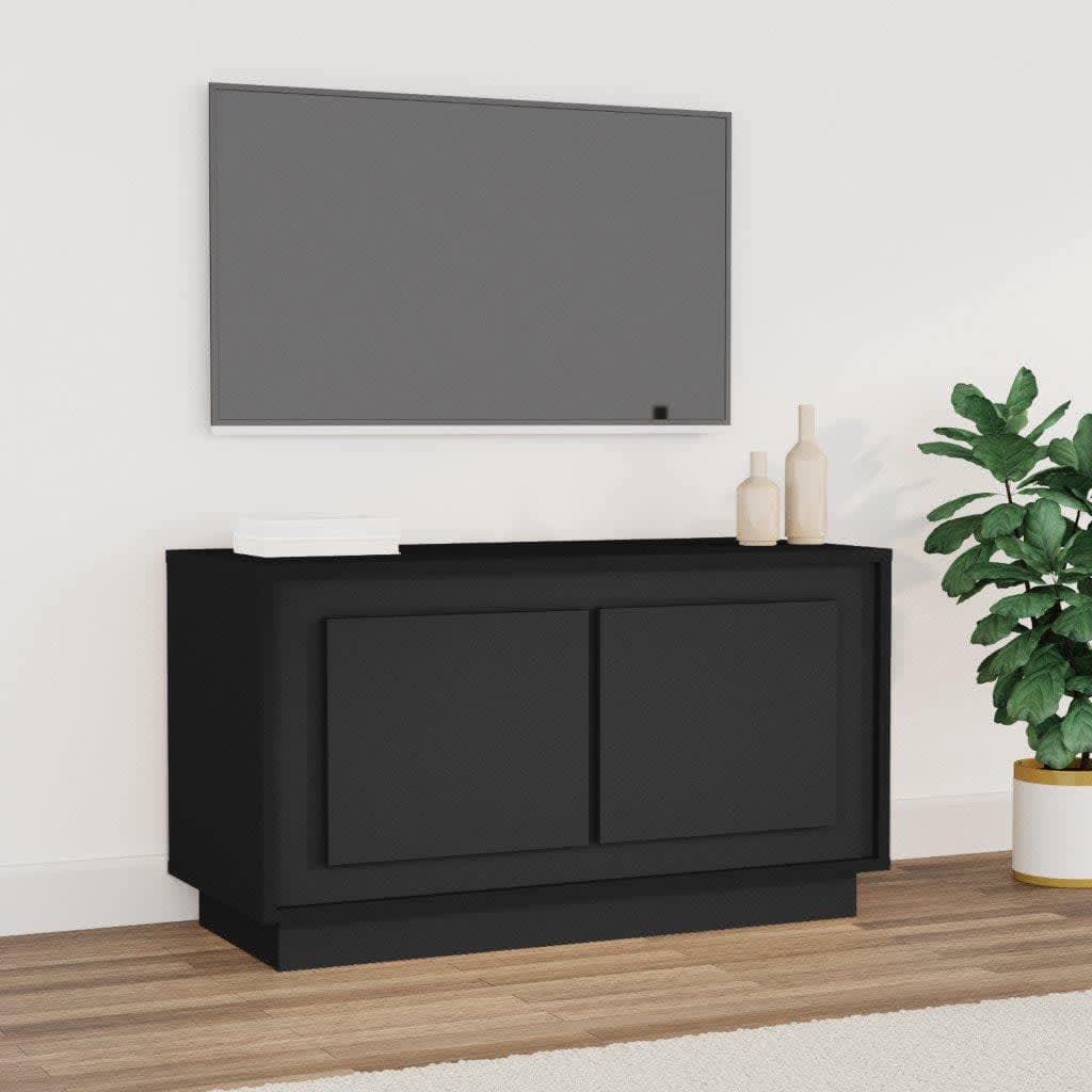 vidaXL Mobile Porta TV Nero 80x35x45 cm in Legno Multistrato