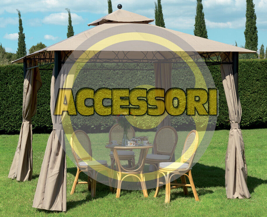 10257   Q.TA' 1 C SET 4 TELI LATERALI P/GAZEBO EDEN/CAIRO BEIGE SCURO