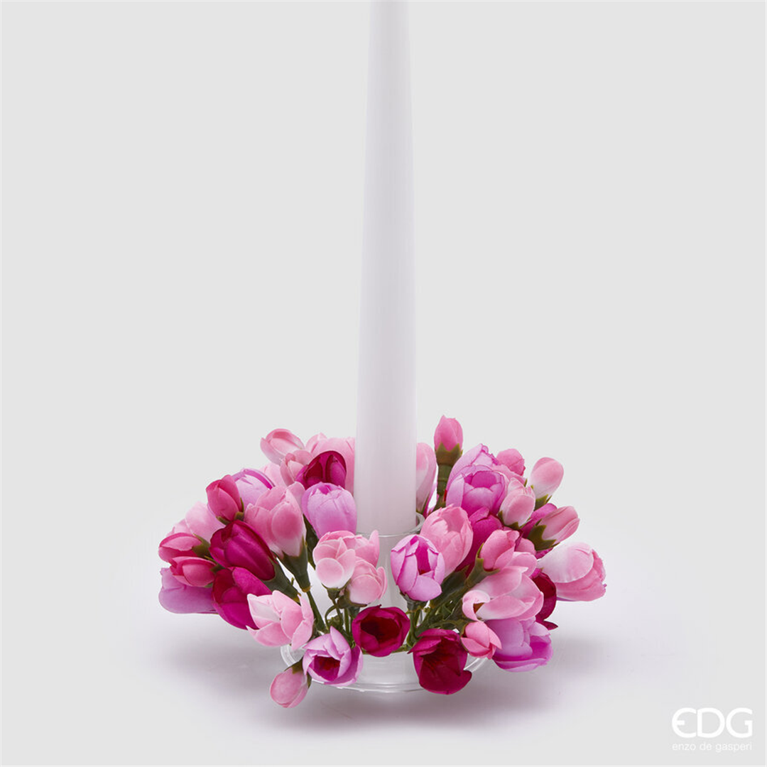 Corona Girocandela D13cm Crocus Mix Pink | Edg Di De Gasperi Luigi Enzo