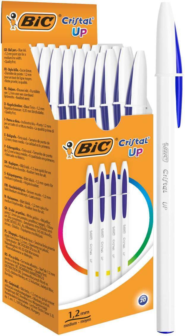 penne bic cristal UP blu 20pz punta 1,2mm