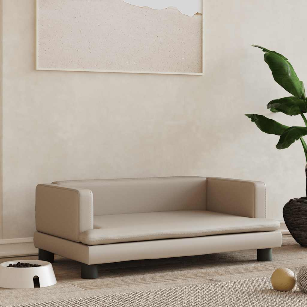 vidaXL Lettino per Cani Cappuccino 80x45x30 cm in Similpelle