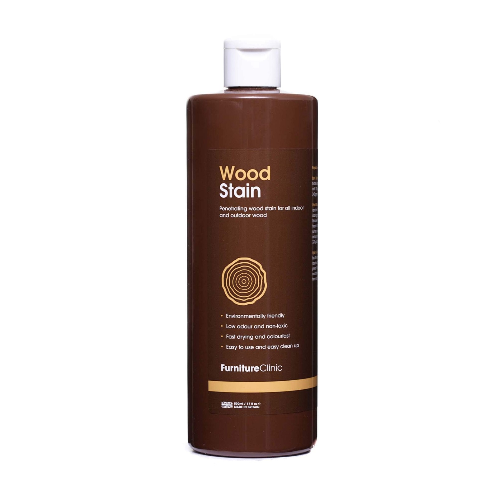 Furniture Clinic, Wood Stain, colorante per legno (500 ml, noce scuro), colora i