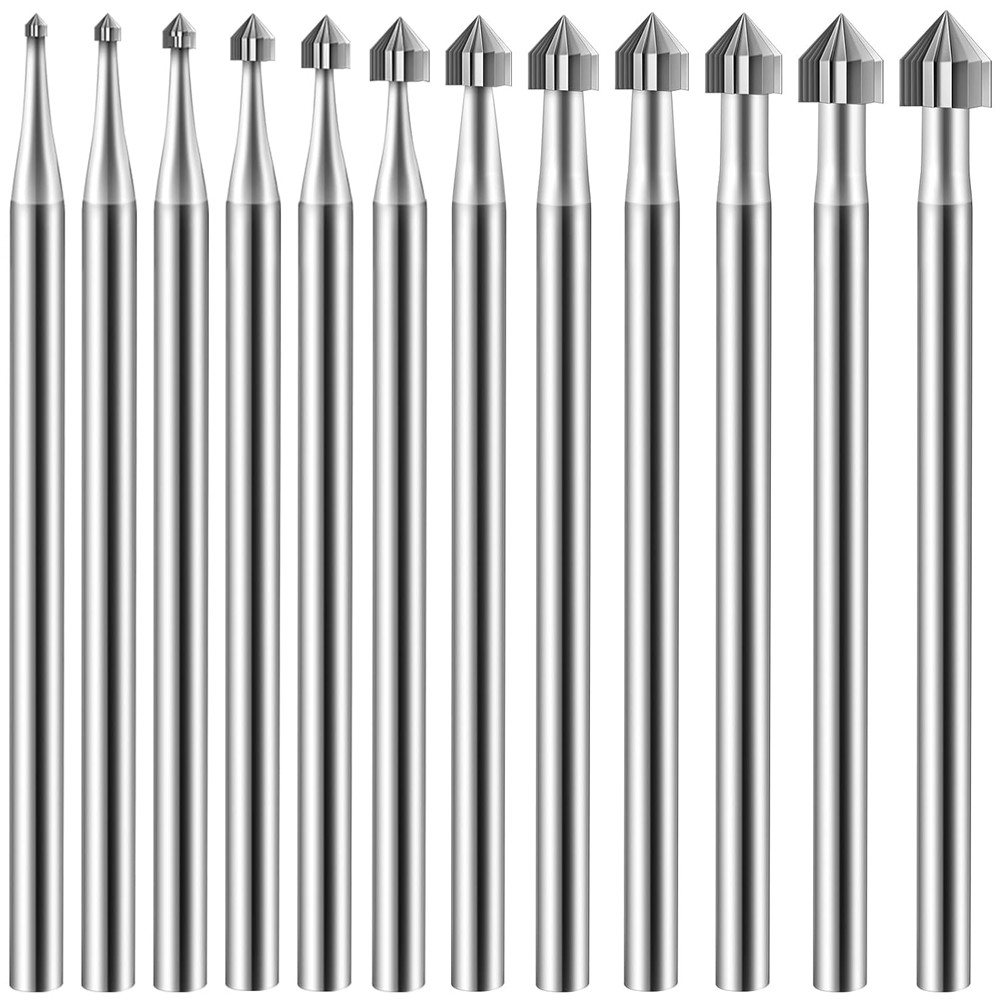 Set di Frese per Intaglio A Forma di Cono Cilindrico da 12 Pezzi Set di Fre4025