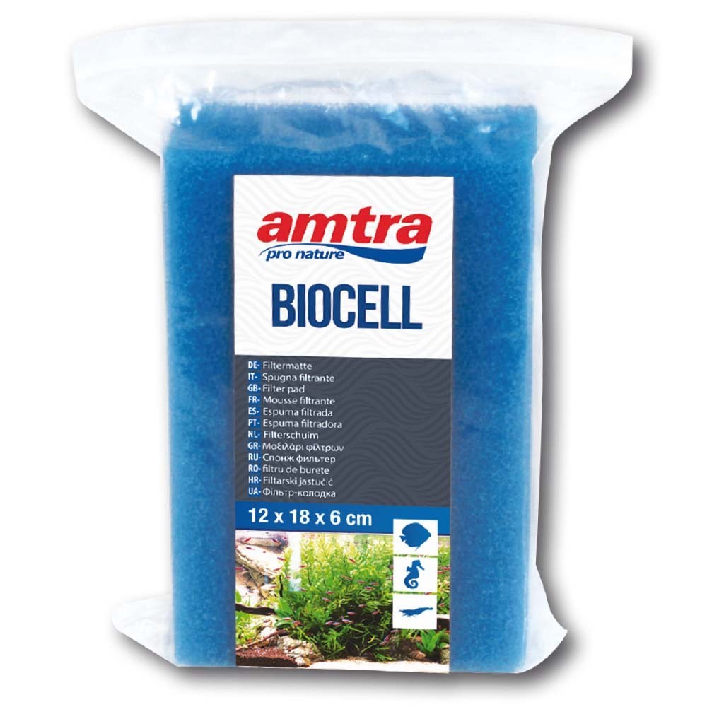 Amtra Biocell Blue Foam Cuscinetto filtrante grana grossa 18 x 12 cm