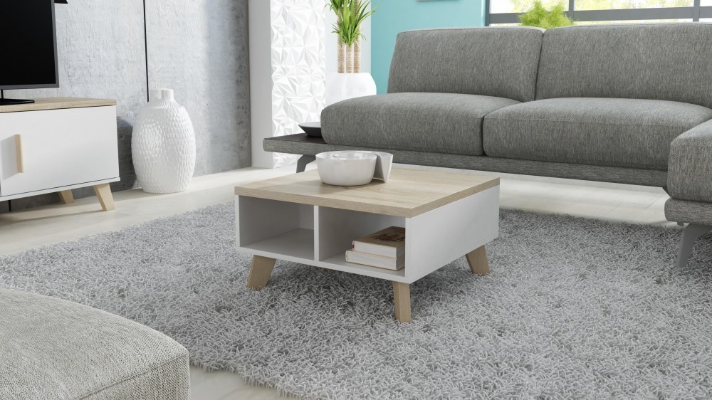 Panca Lotta 60 bianca + rovere Sonoma