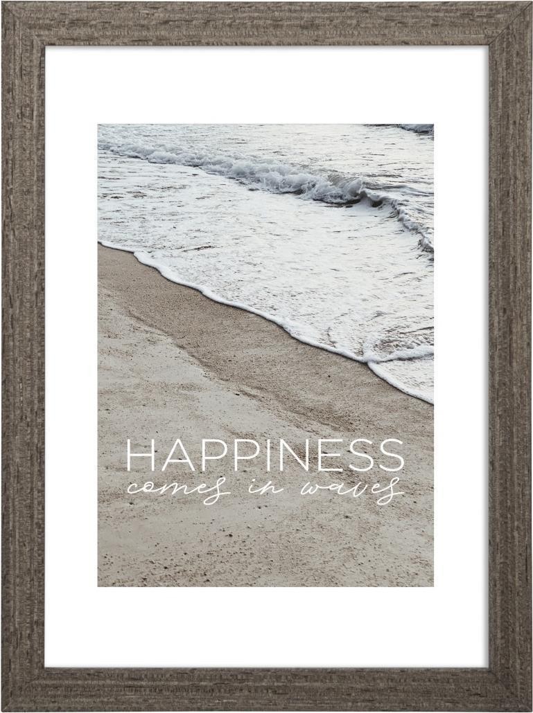 Waves Hama - Glass - Piatti MDF - Grey -Brown - Frame singola - Tabella - Wall -