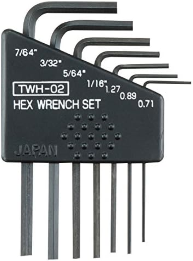 ENGINEER 7 piece mini sized imperial (inches) ALLEN KEY set, including sizes 0.0