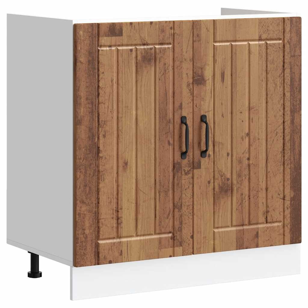 vidaXL Mobile Base Lavello Lucca Legno Antico in Legno Multistrato