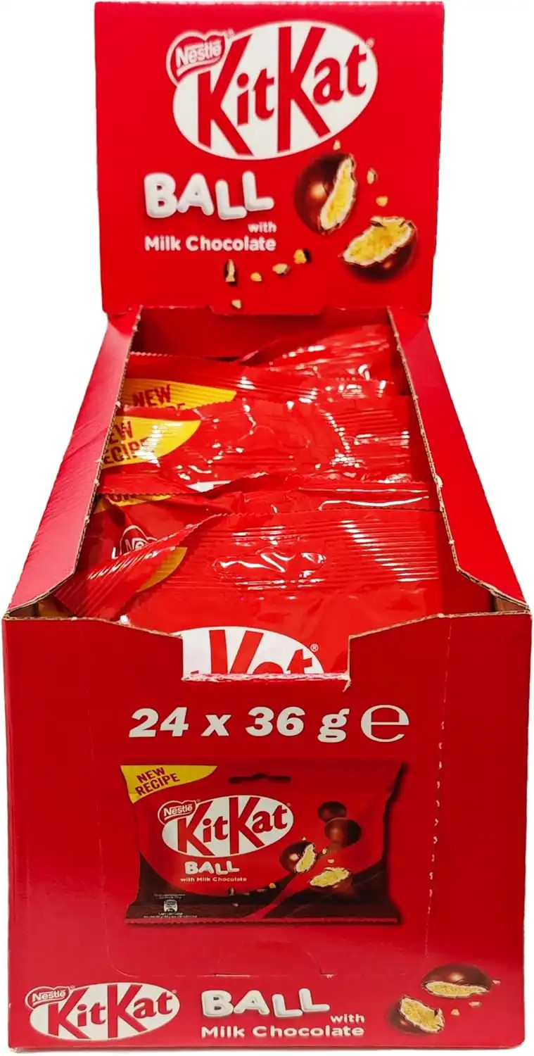 KitKat Palline di Cereale Croccante con Cioccolato al Latte, 24 Confezioni 36g