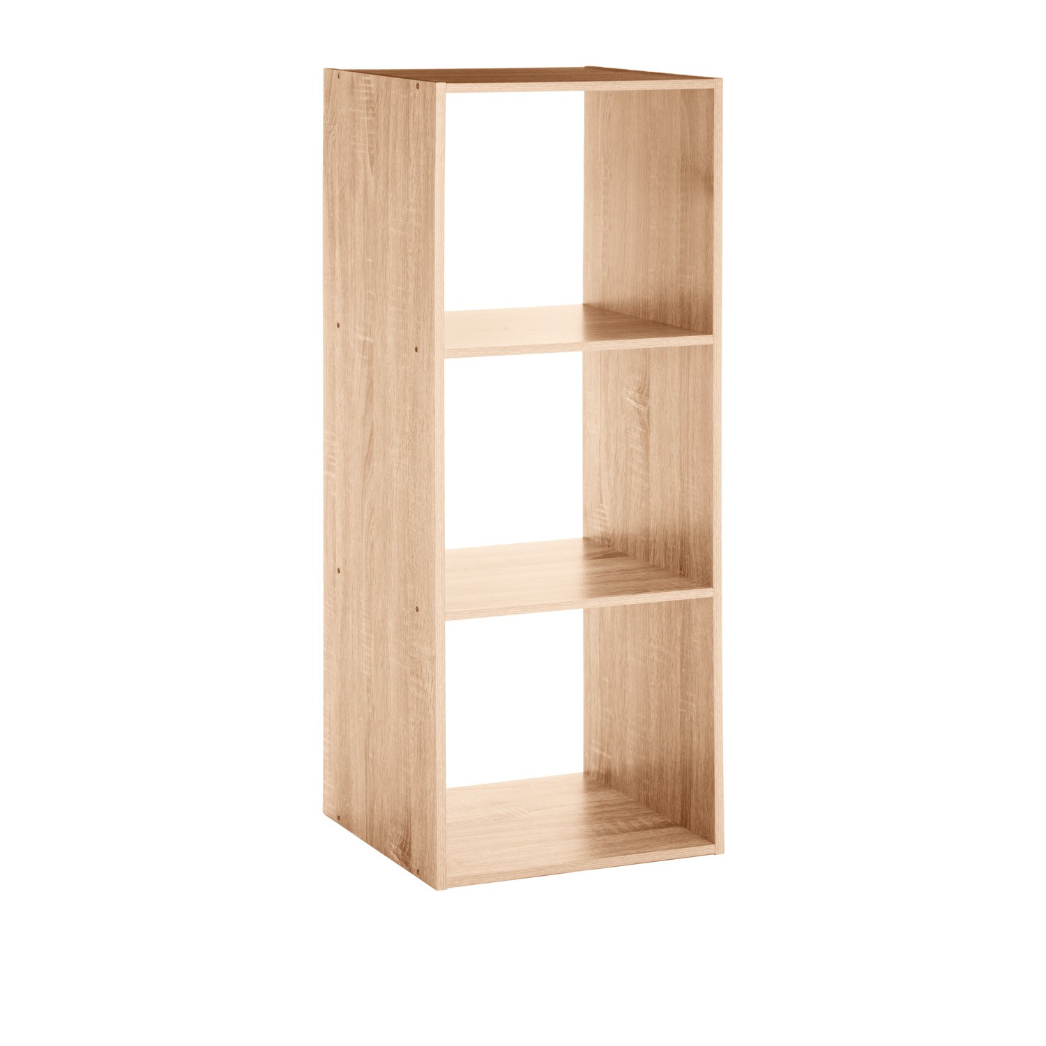 Scaffale a colonna 3 scomparti legno 34,4x32x100,5 cm beige