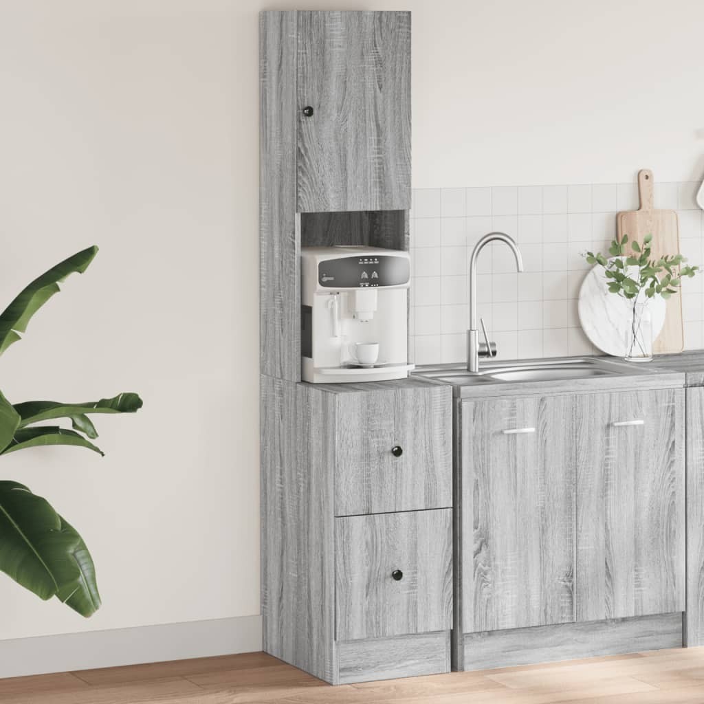 vidaXL Mobile da Cucina Grigio Sonoma 35x50x180cm in Legno Multistrato