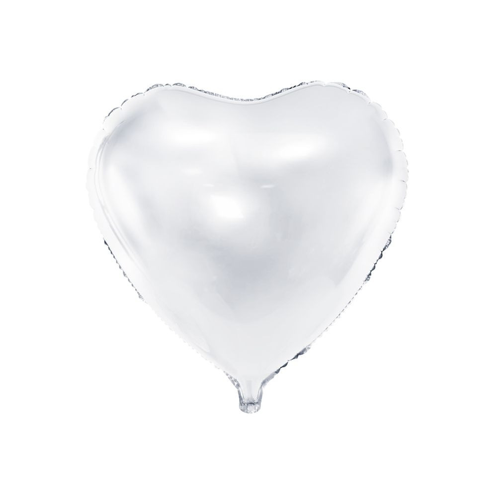 Palloncino foil mylar a forma di CUORE BIANCO 61 cm 0TVO