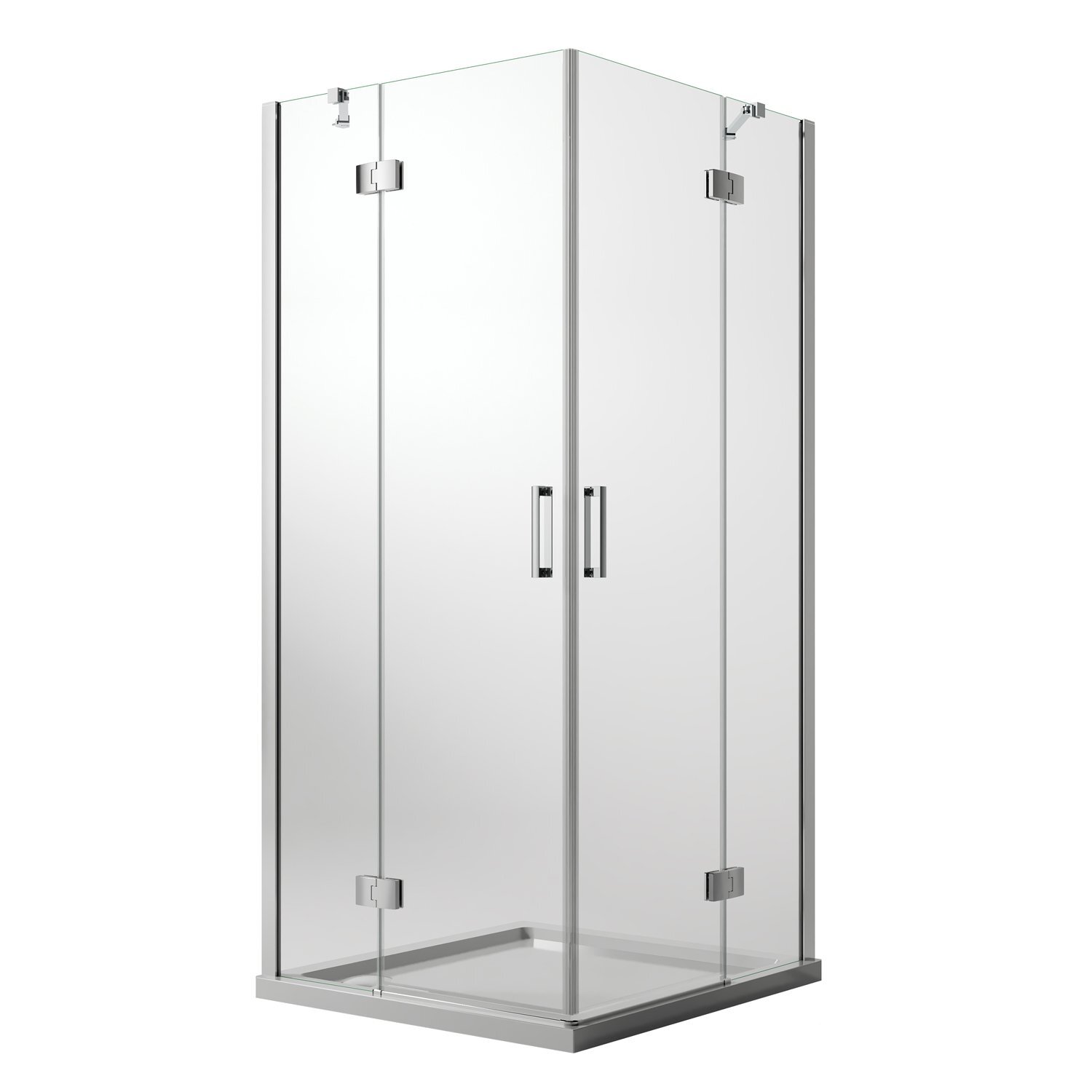 BOX CABINA DOCCIA 90X90CM ANGOLARE DOPPIA ANTA BATTENTE EASYCLEAN SALOON VETRO