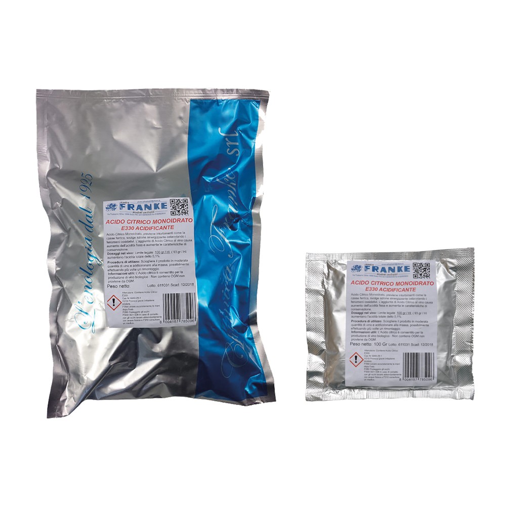 ACIDO CITRICO MONOIDRATO gr. 100  - CHIMICA FRANKE
