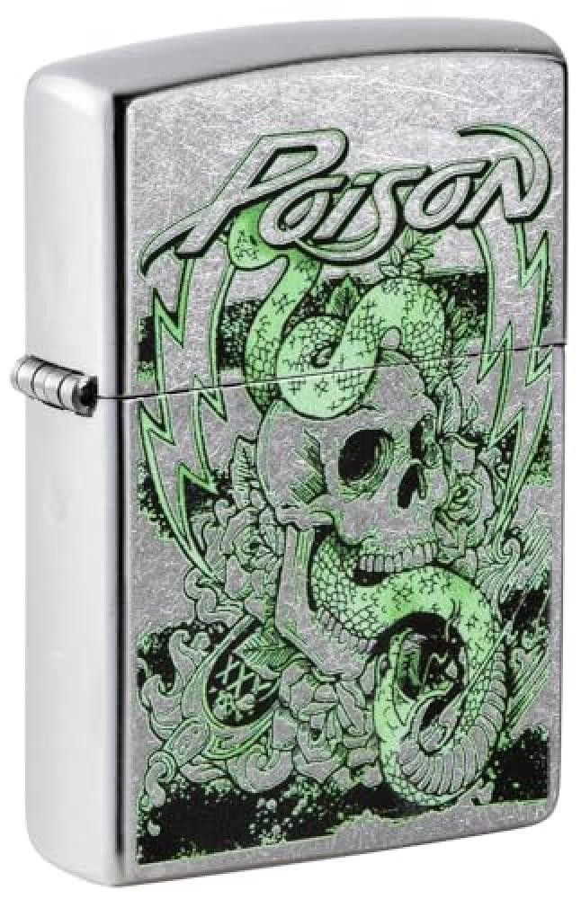 (TG. One Box) Zippo Accendino antivento – modello Poison – Street Chrome –