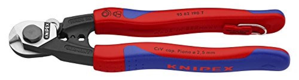 Knipex Tools 95 62 190 Wire Rope Cutters, 95 62 190 T BKA - NUOVO