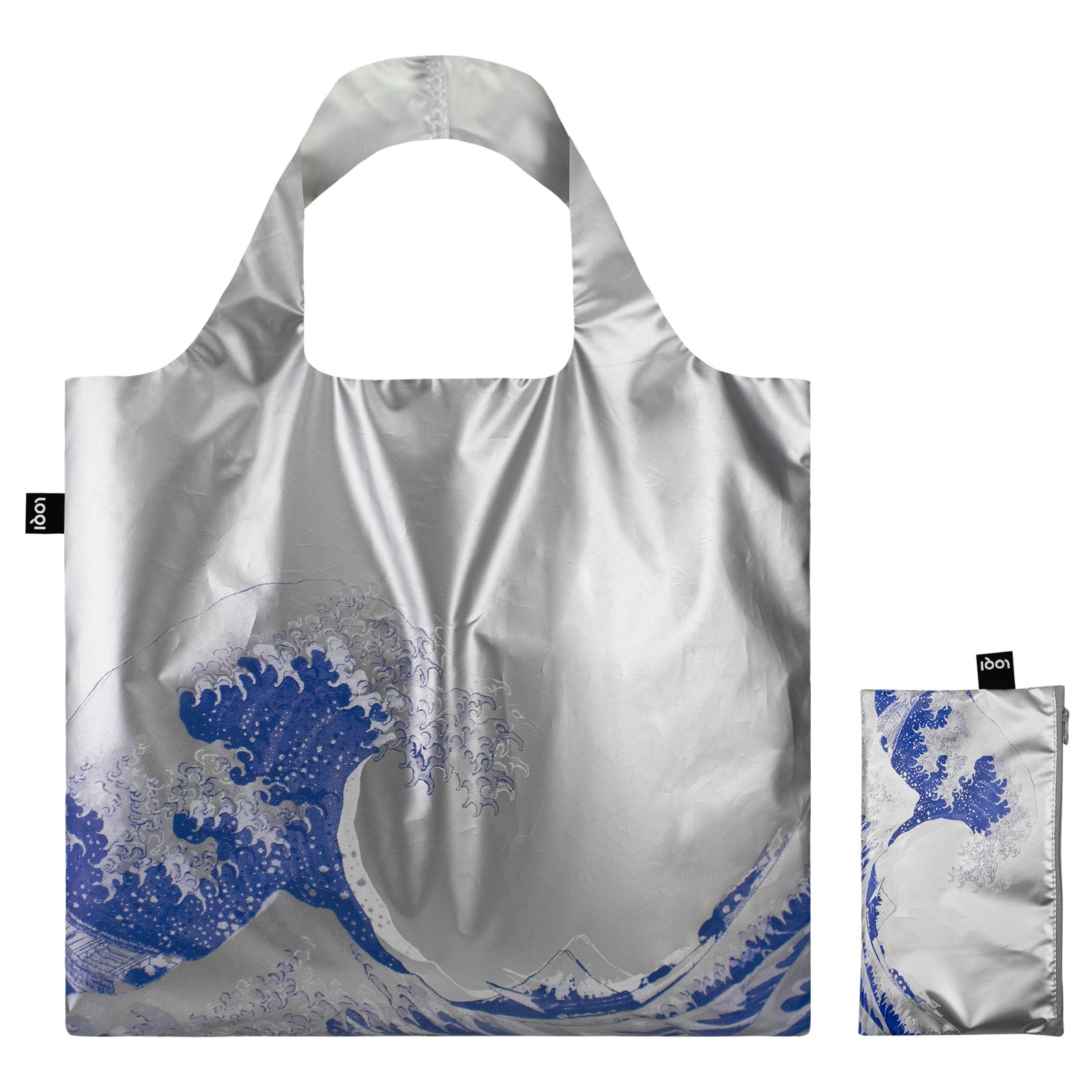 LOQI KATSUSHIKA HOKUSAI The Great Wave Silver, White, Green, Blue, Contemporary,