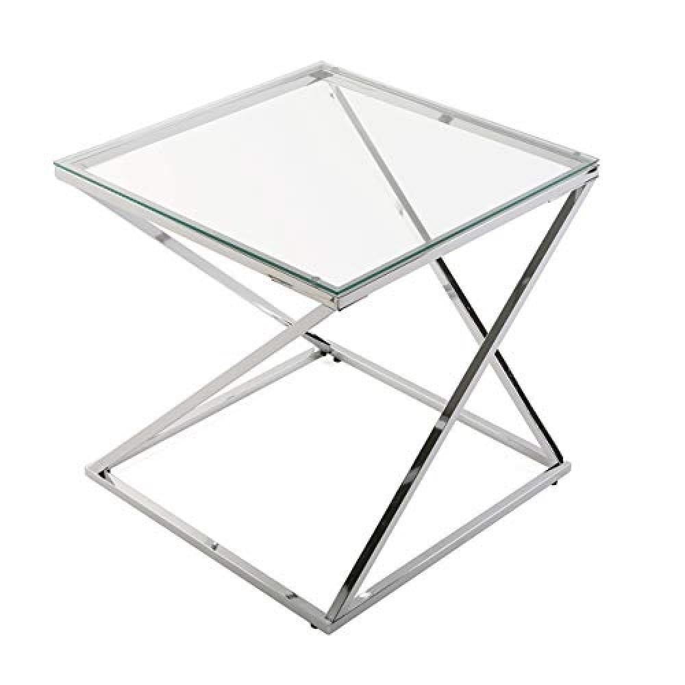 (TG. 51 x 51 x 51 cm) Versa, 18790431, Tavolo Ausiliare, Argento, 51 x 51 x 51 c