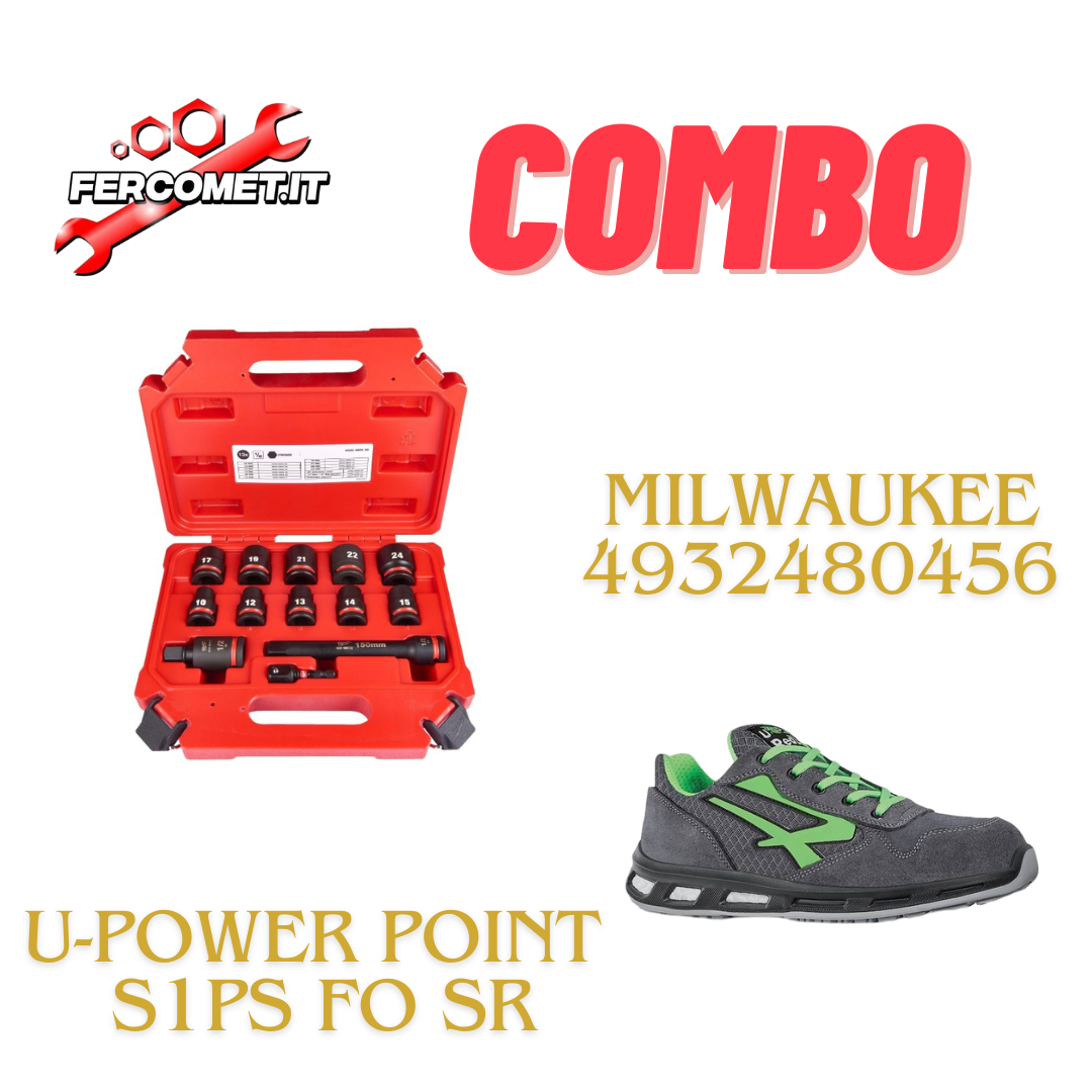 COMBO Set bussole MILWAUKEE 4932480456 + Scarpe U-POWER POINT