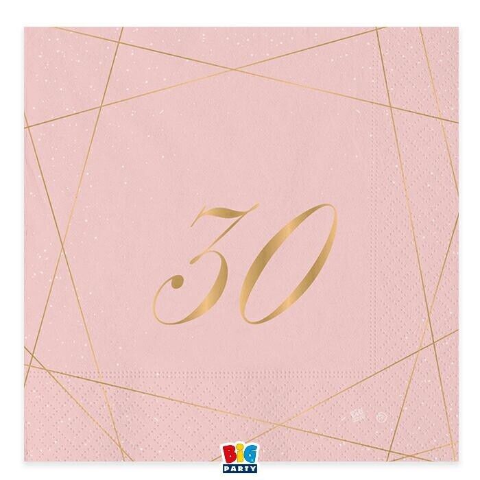 TOVAGLIOLI 33X33 CM 30 ANNI ROSE 20 PZ
