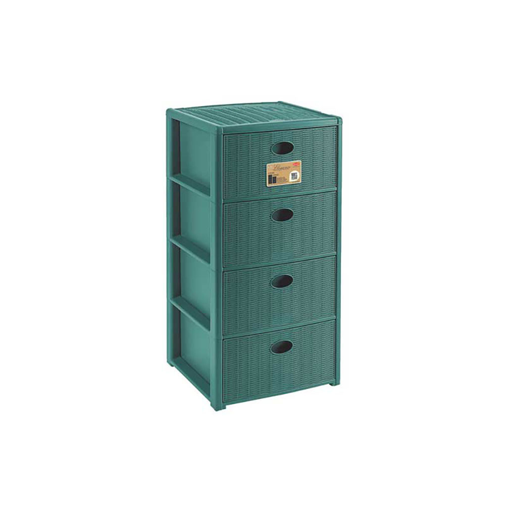 Stefanplast Cassettiera Elegance In Plastica A 4 Cassetti Effetto Rattan Colore